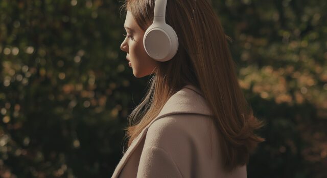 Woman with Headphones in Nature